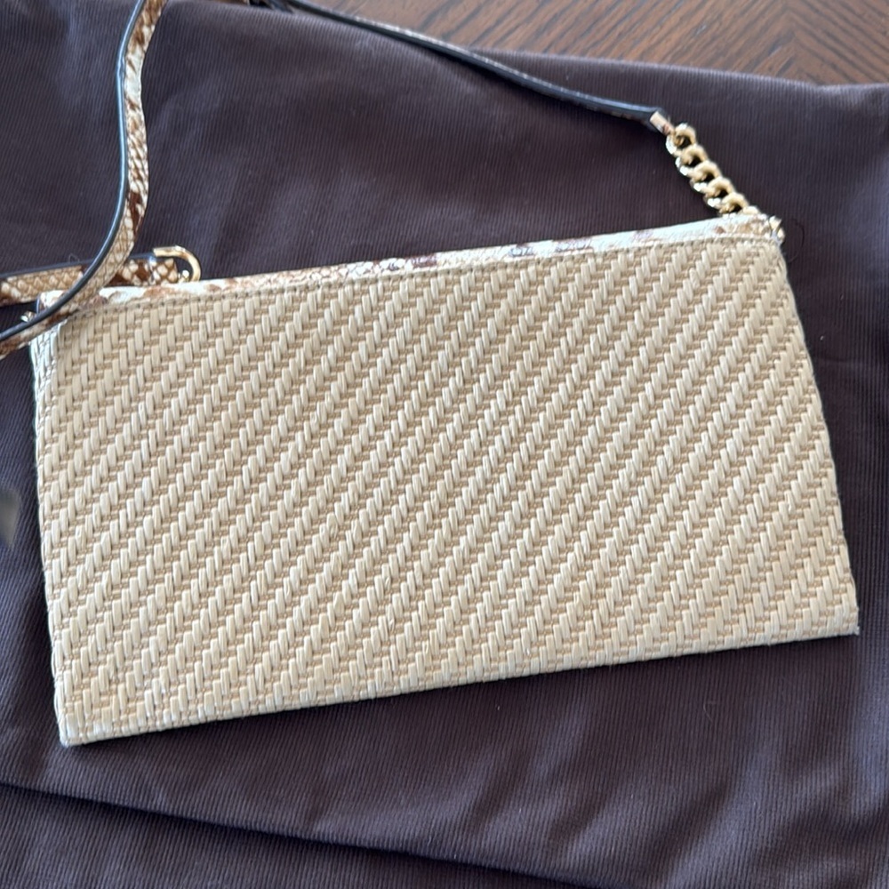 Michael Kors straw python capsule envelope clutch. - image 4